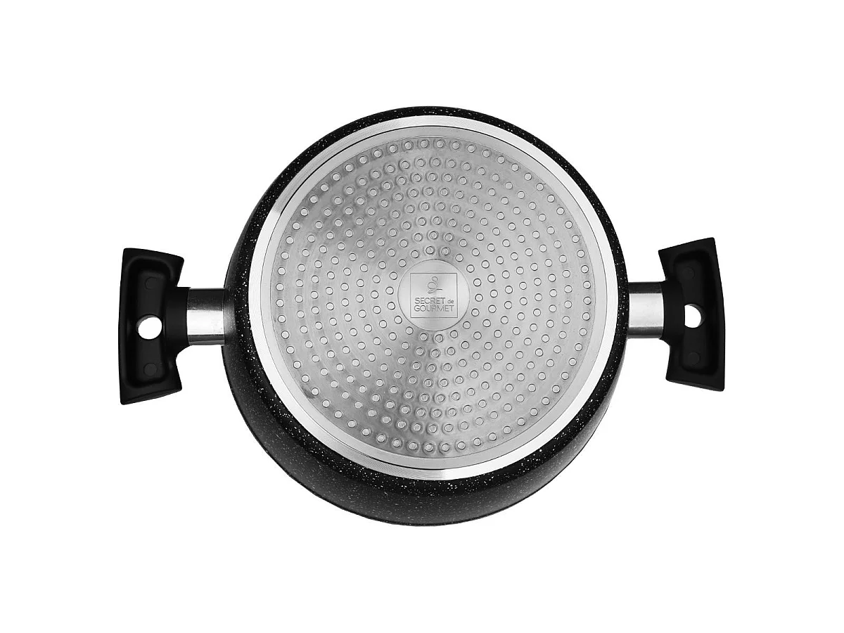 Faitout en Aluminium & Couvercle "Pierre" 24cm Noir