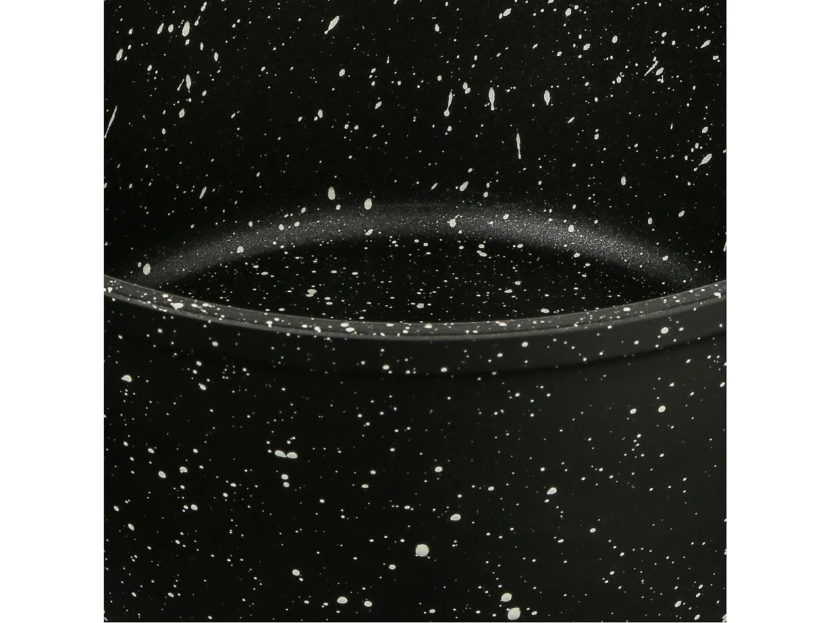 Faitout en Aluminium & Couvercle "Pierre" 24cm Noir
