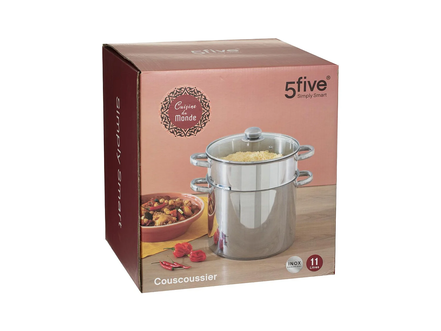 Couscoussier en Inox "Tanger" 11L Argent