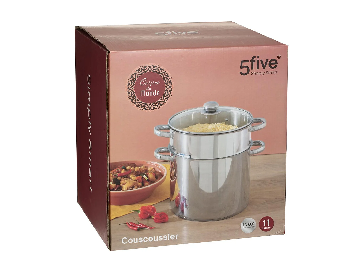 Couscoussier en Inox "Tanger" 11L Argent