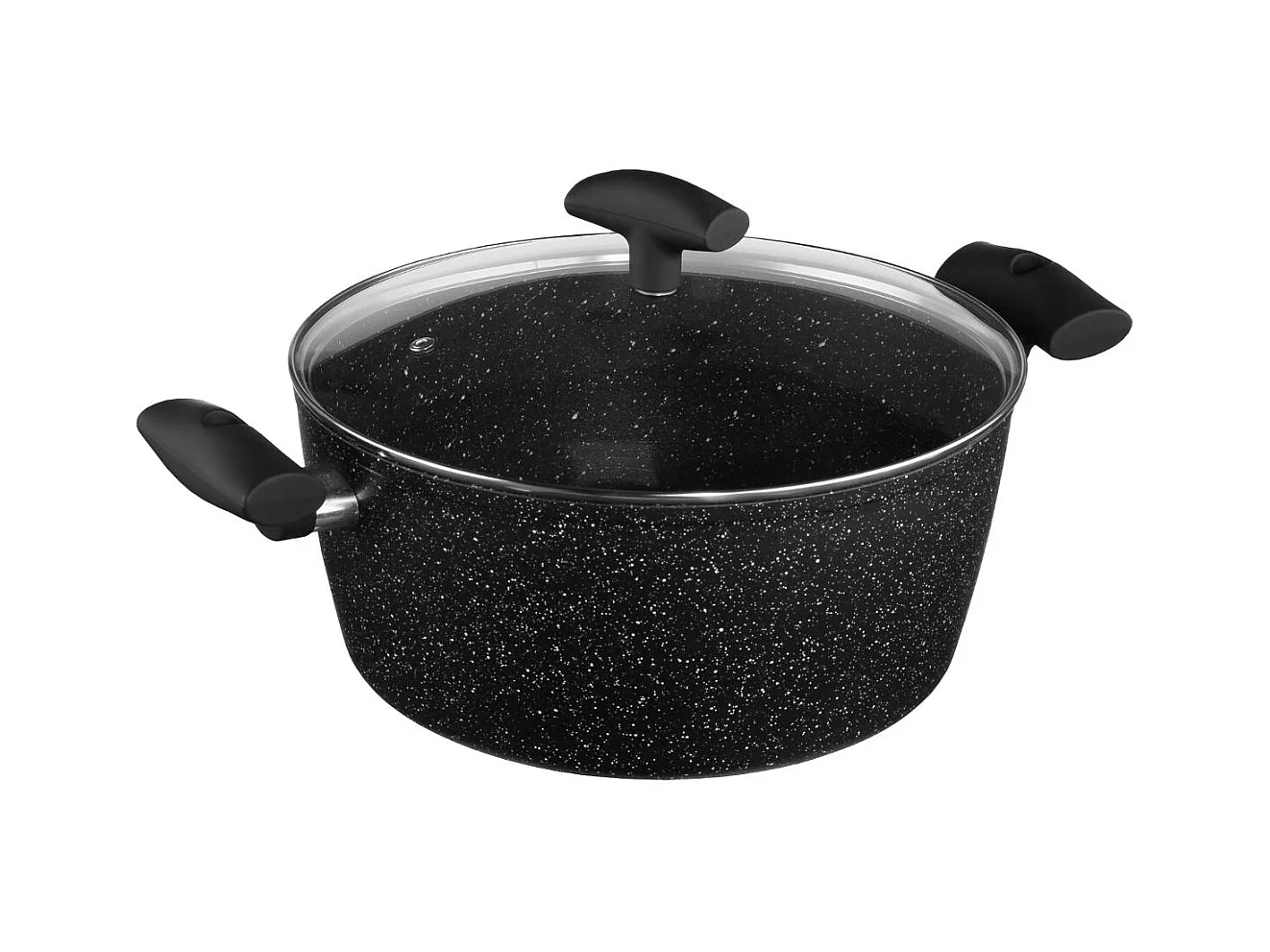 Faitout en Aluminium & Couvercle "Pierre" 28cm Noir