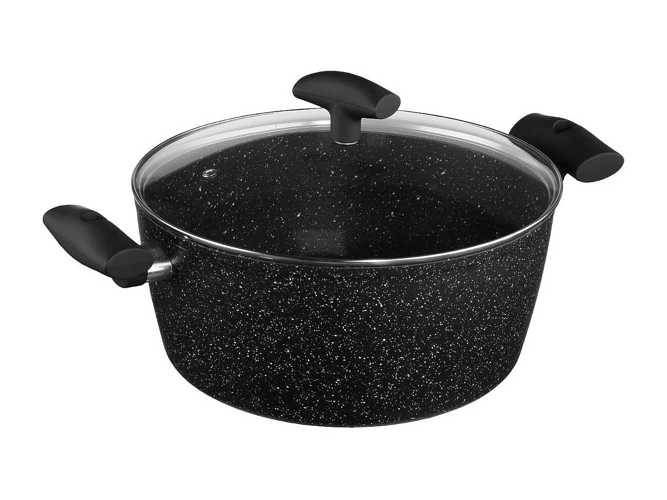 Faitout en Aluminium & Couvercle "Pierre" 28cm Noir