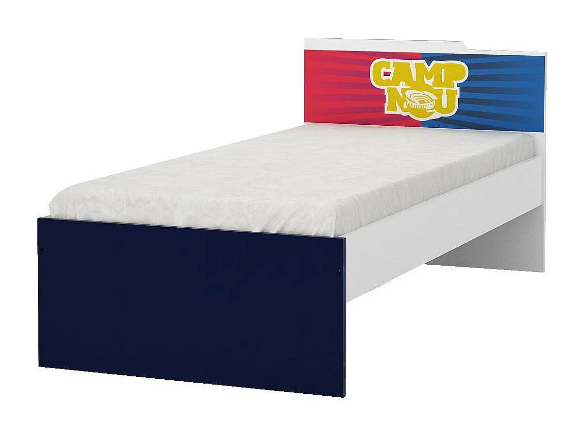 Lit FC BARCELONE , 120 cm - Versions: avec matelas