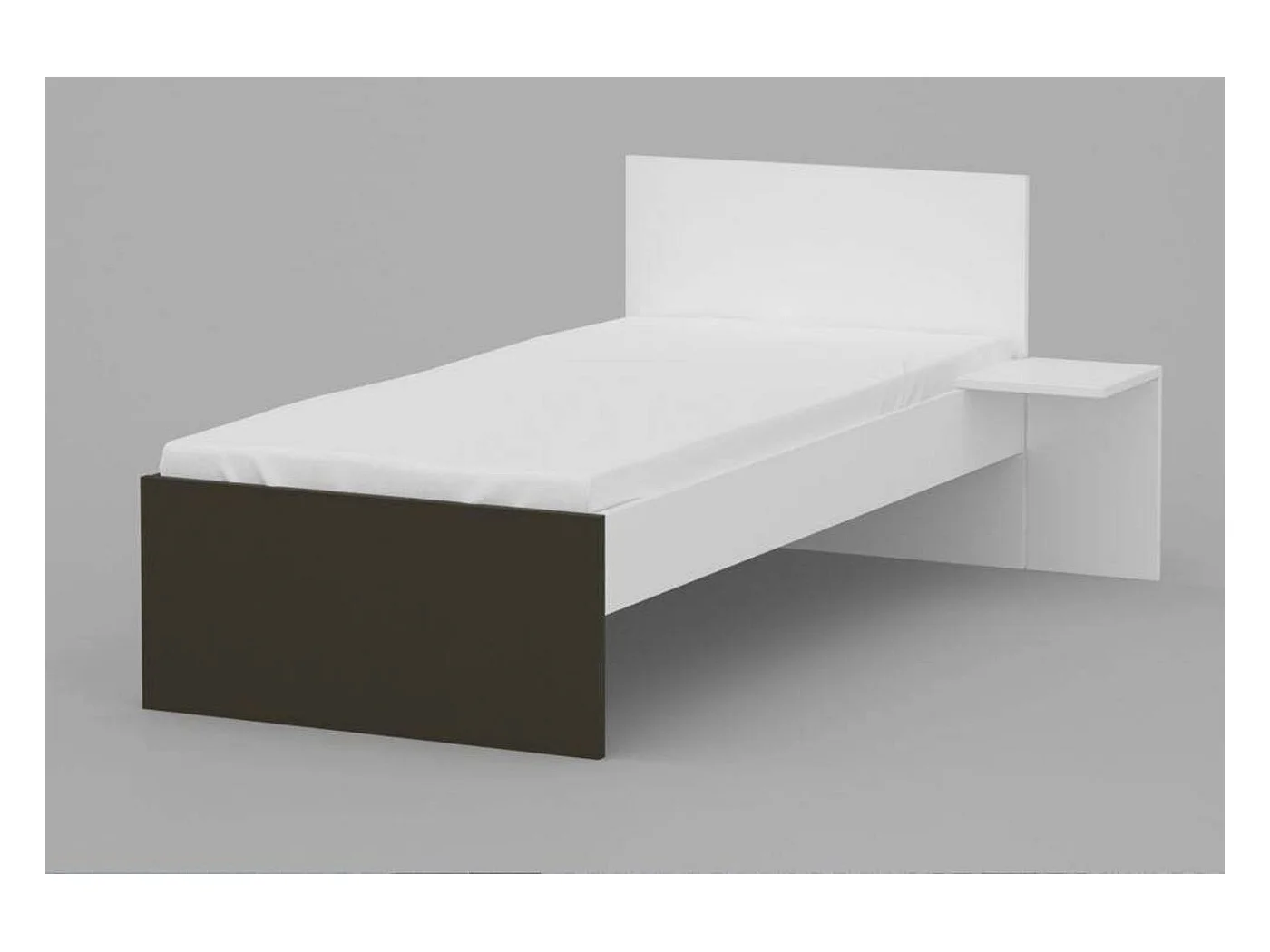 Lit UNI DARK 90*190cm - Versions: sans matelas