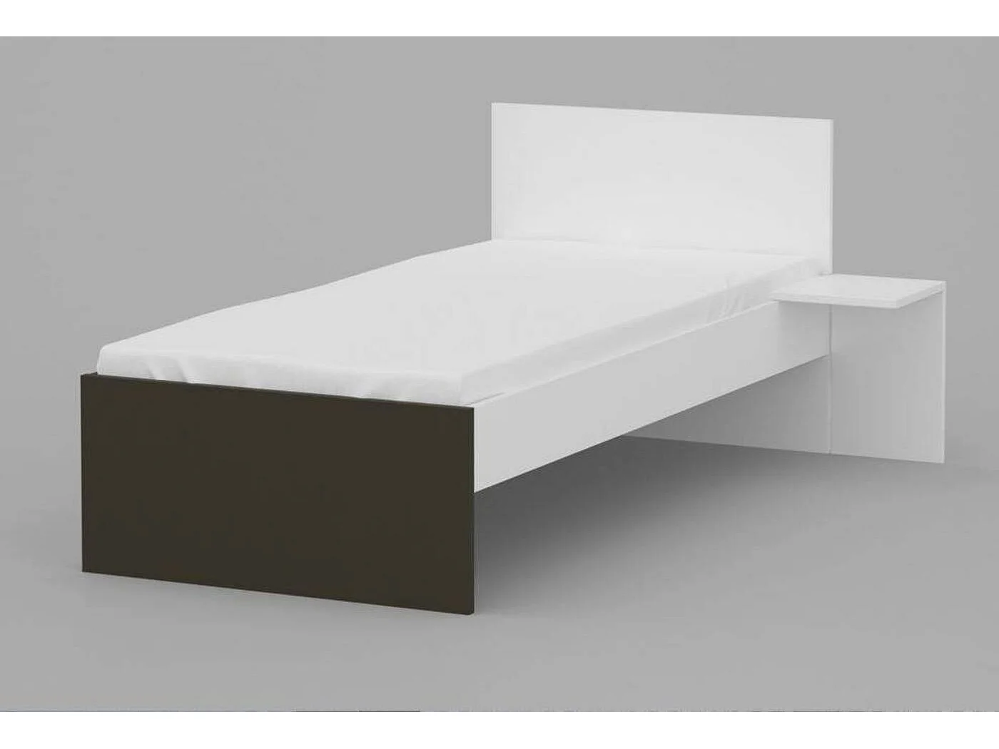 Lit UNI DARK 90*190cm - Versions: sans matelas