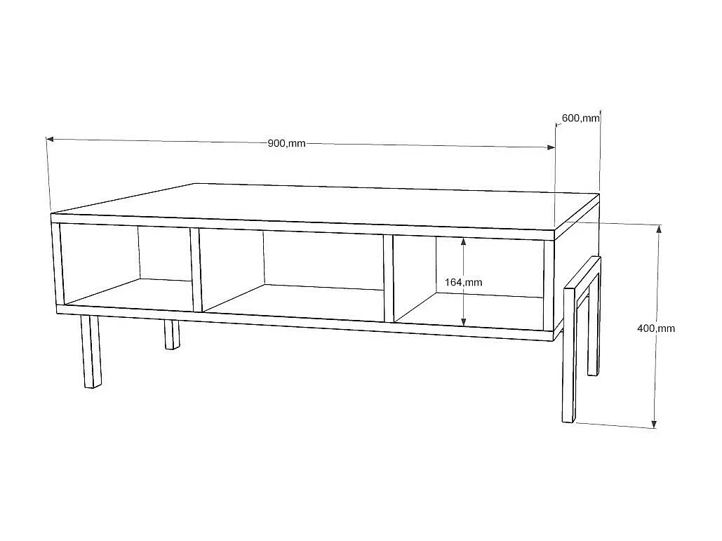 Table basse LINEA 90 x 60 x 40 cm marron