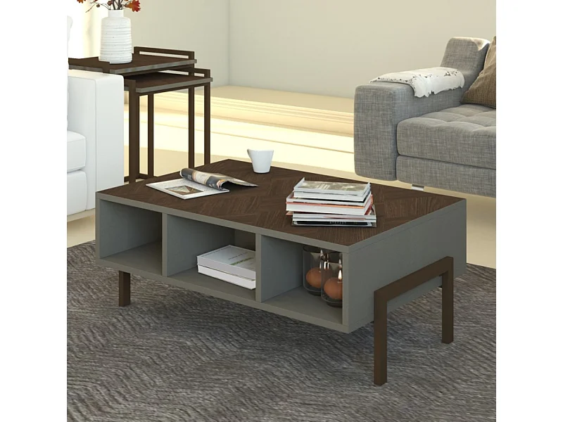 Table basse LINEA 90 x 60 x 40 cm marron