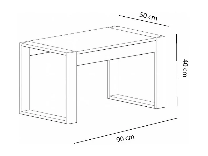 Table basse RETRO 90 cm blanc-chêne
