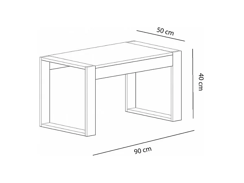 Table basse RETRO 90 cm blanc-pin