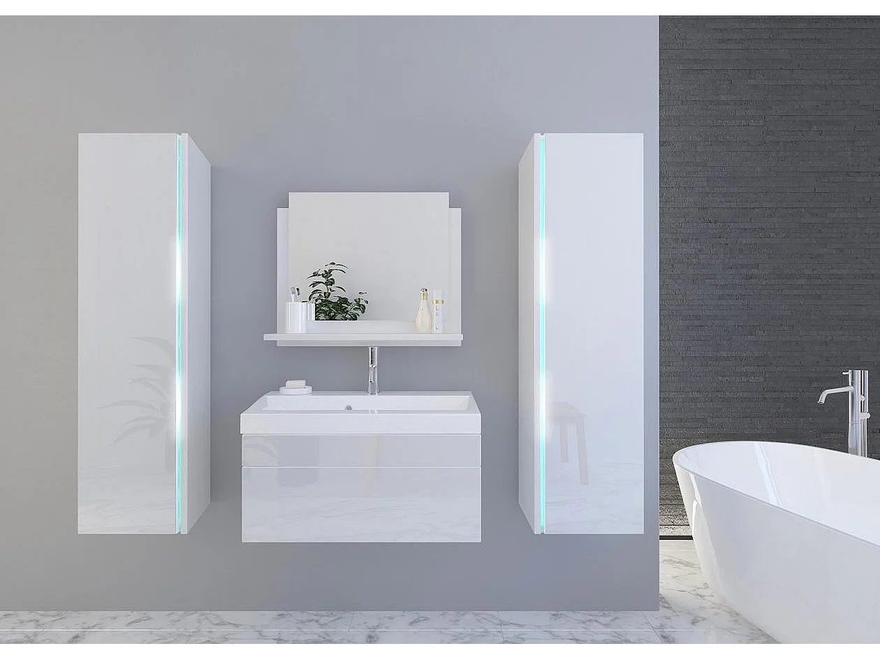 Meuble salle de bain SANDY blanc laqué
