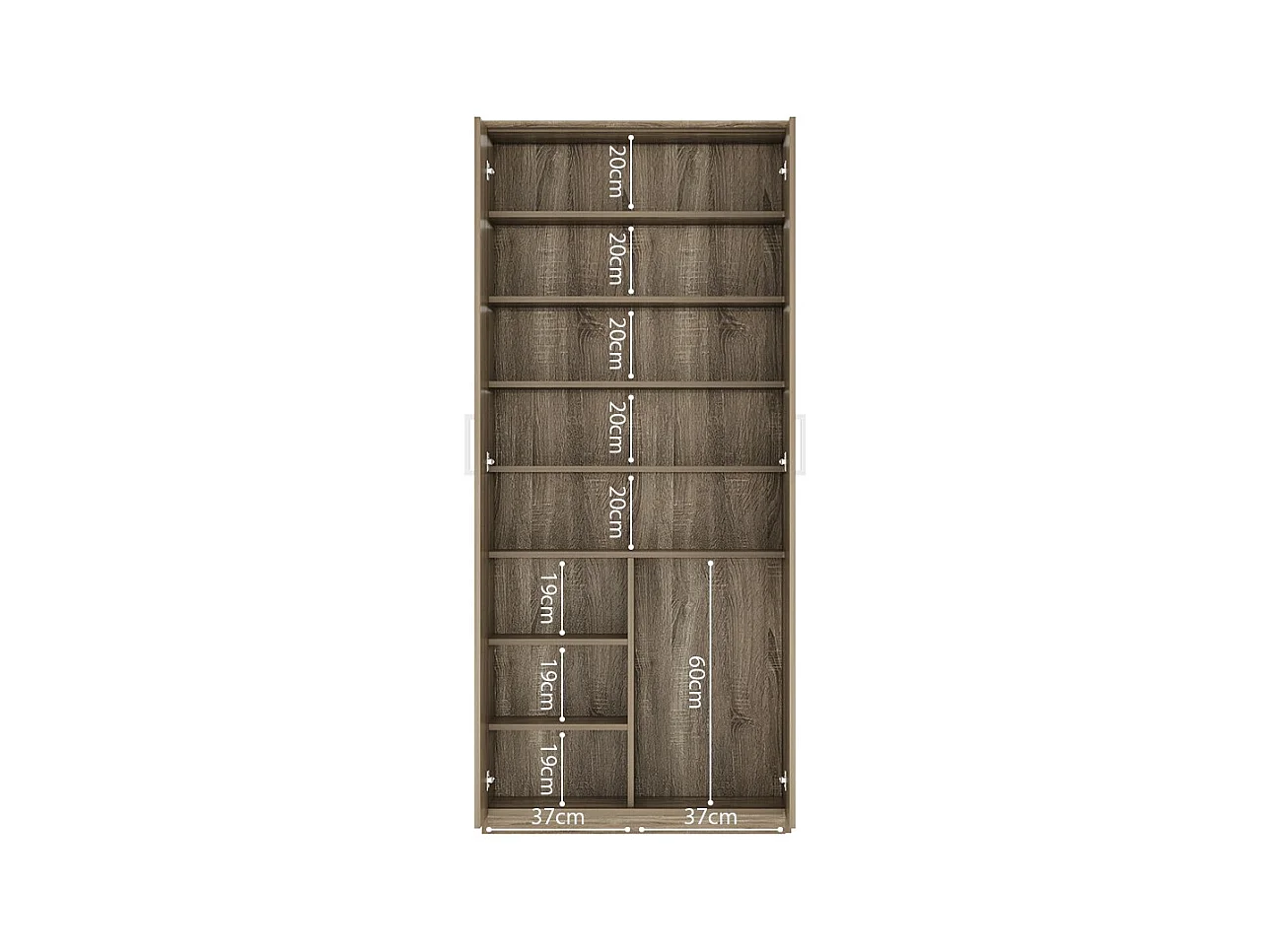 Mobile per scarpe XL collezione TOM, 2 porte colore rovere chiaro