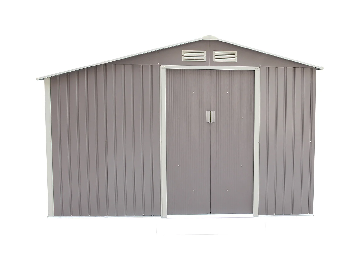 Caseta de jardín de acero anticorrosión con leñera techada 8,72 m² VENTOUX