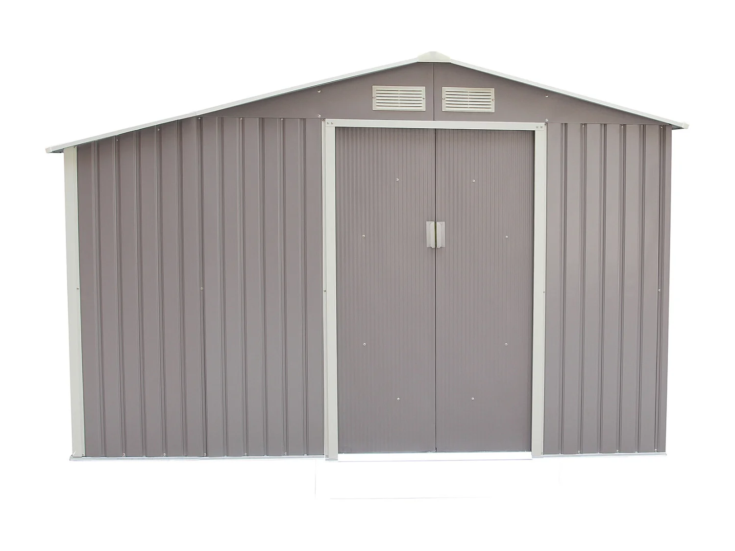 Abri de jardin avec abri bûches 6,53 m² en acier gris VENTOUX