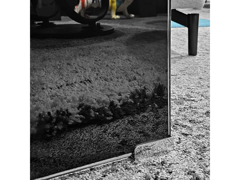 Lot de 3 tables basses gigogne en verre trempé noir - ICE