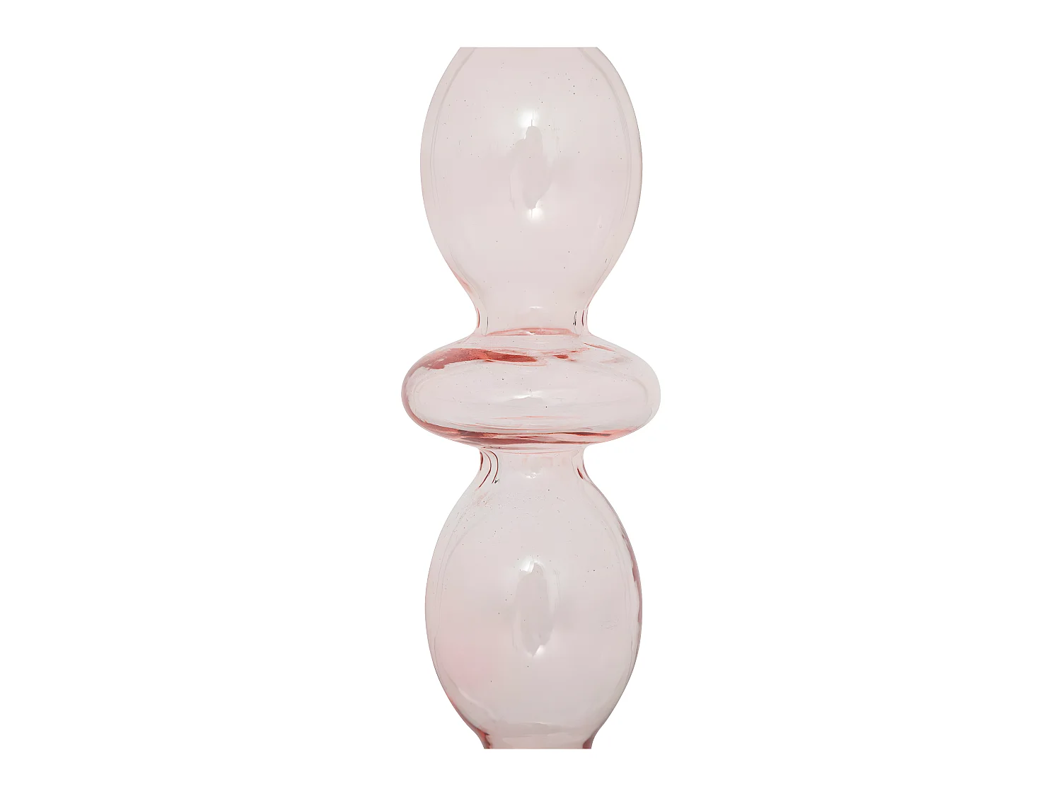 Bougeoir Chandelier en Verre Rose H 25.7 cm