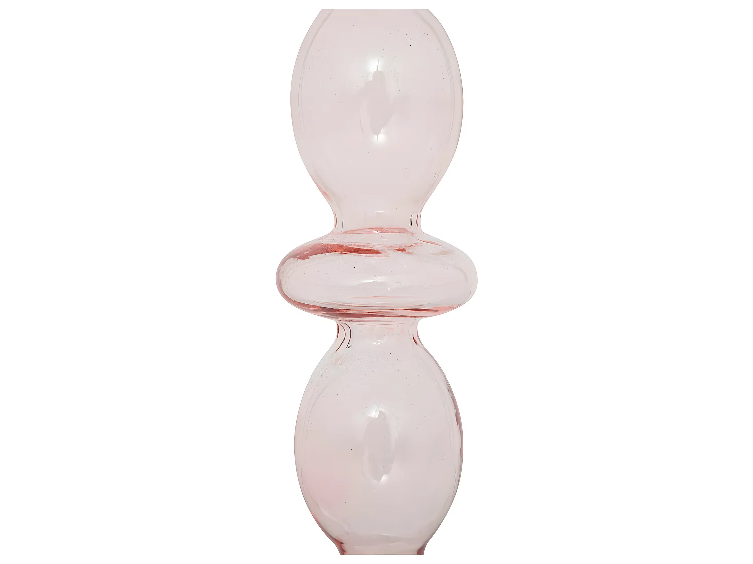Bougeoir Chandelier en Verre Rose H 25.7 cm