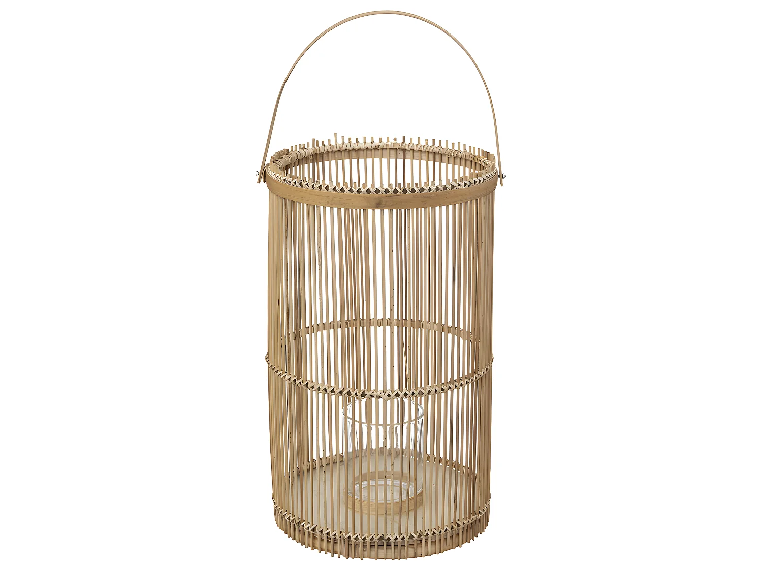 Lot de 2 Lanternes Déco "Bambou" 40cm Naturel