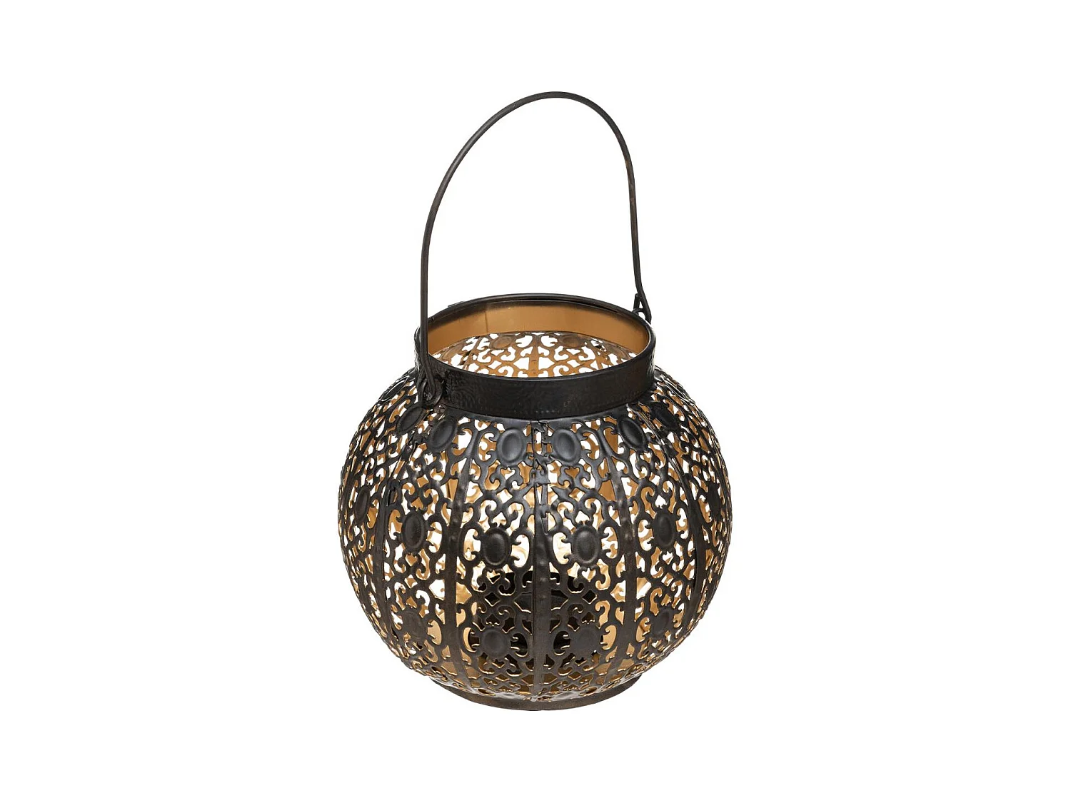 Lanterne en Métal Ronde "Ajouré" 15cm Noir