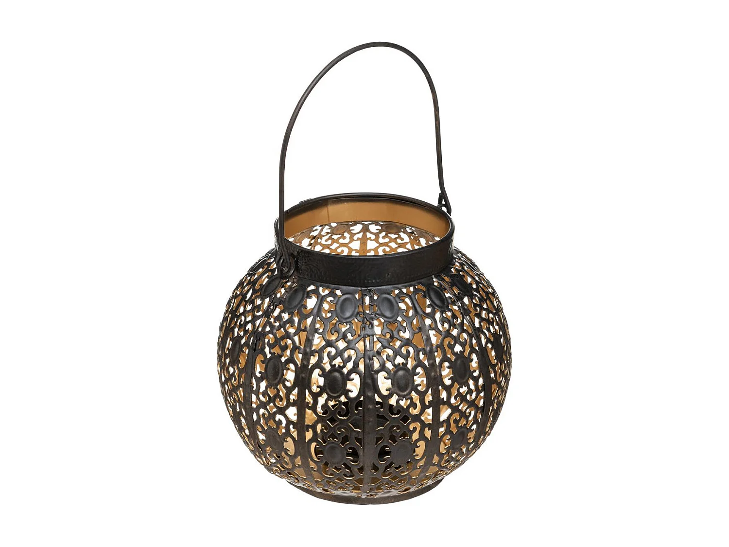 Lanterne en Métal Ronde "Ajouré" 15cm Noir