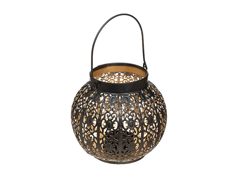 Lanterne en Métal Ronde "Ajouré" 15cm Noir