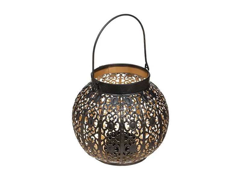 Lanterne en Métal Ronde "Ajouré" 15cm Noir