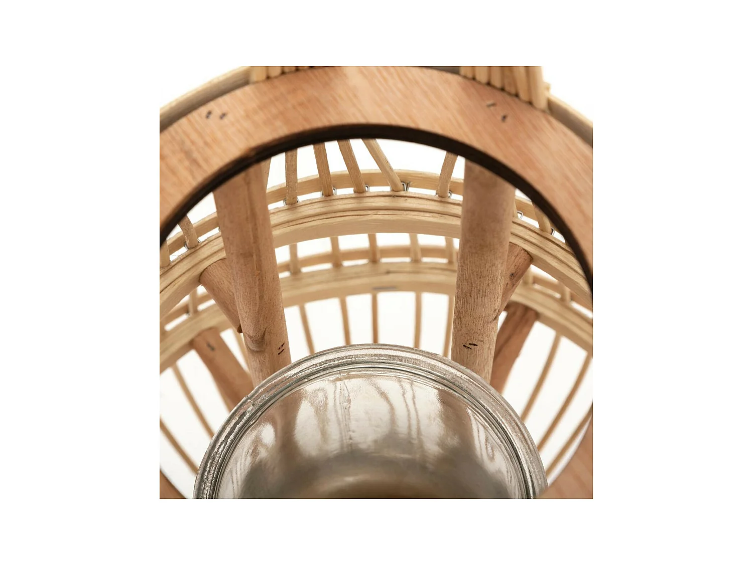 Lanterne à Anse en Rotin "Panier" 37cm Naturel