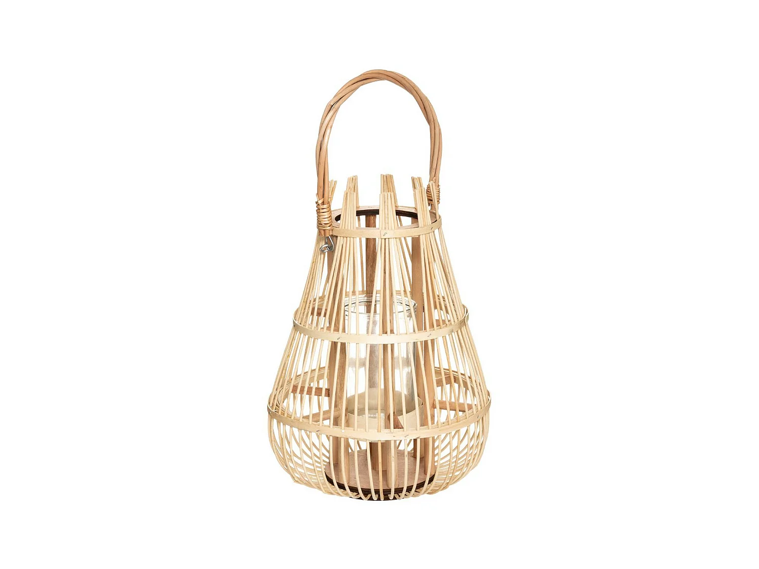 Lanterne à Anse en Rotin "Panier" 37cm Naturel