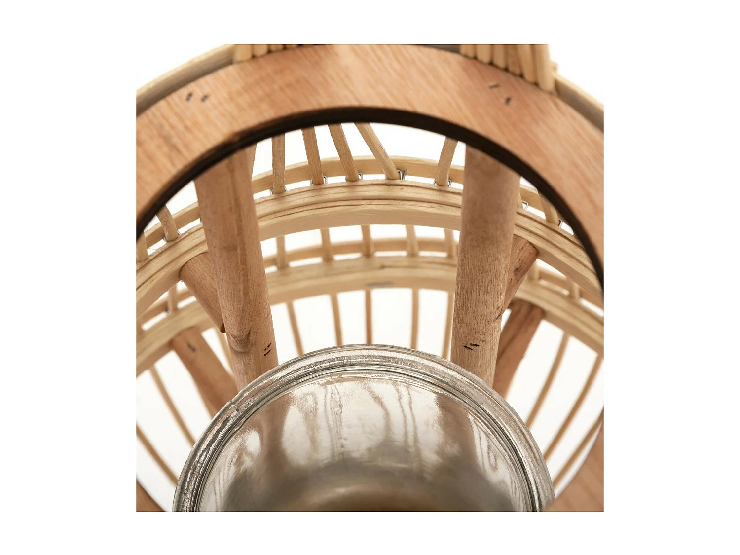 Lanterne à Anse en Rotin "Panier" 37cm Naturel