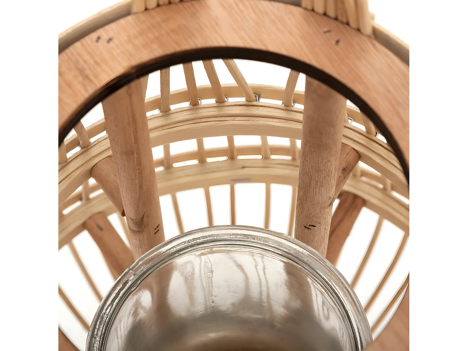 Lanterne à Anse en Rotin "Panier" 37cm Naturel