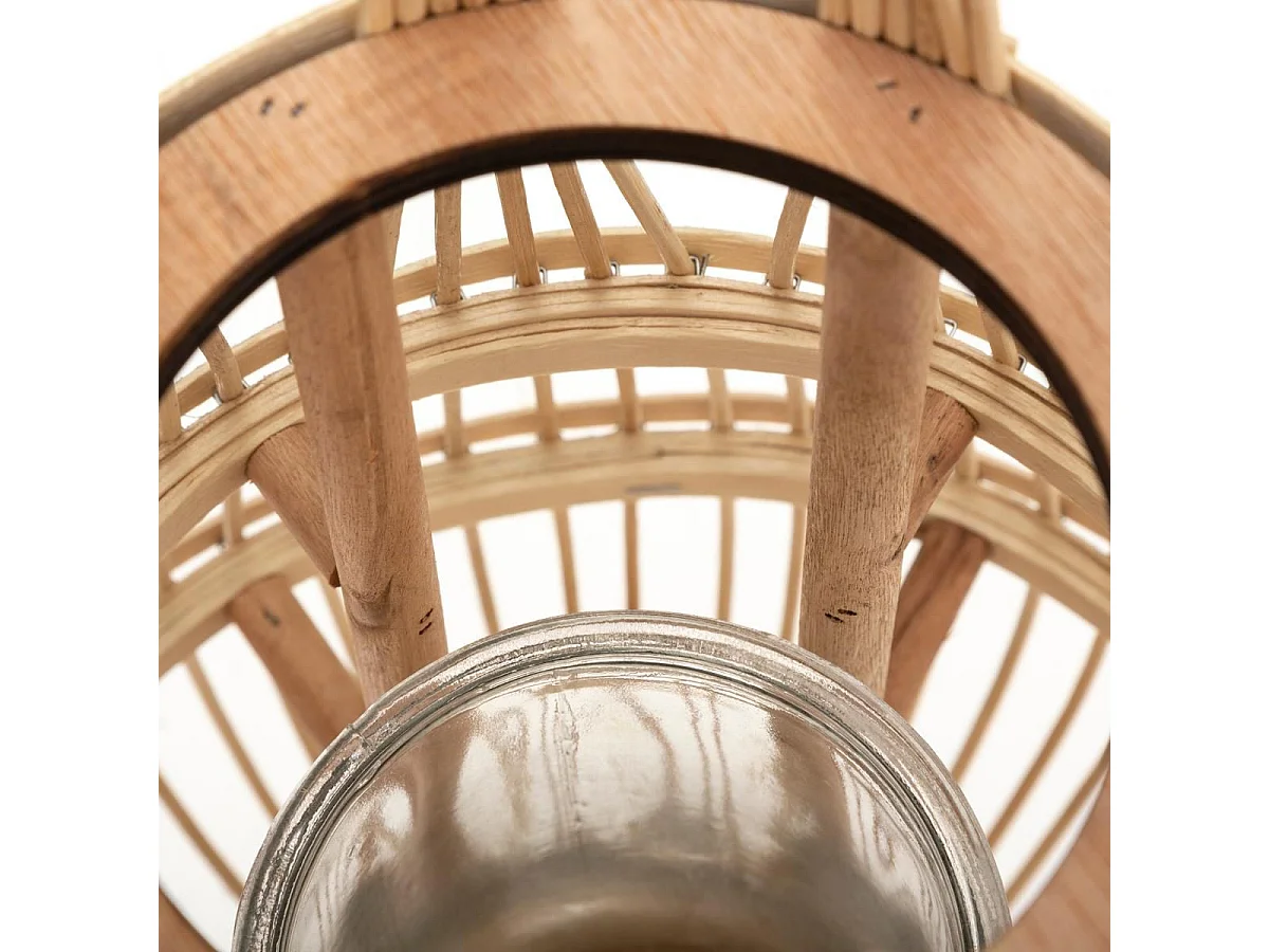 Lanterne à Anse en Rotin "Panier" 37cm Naturel