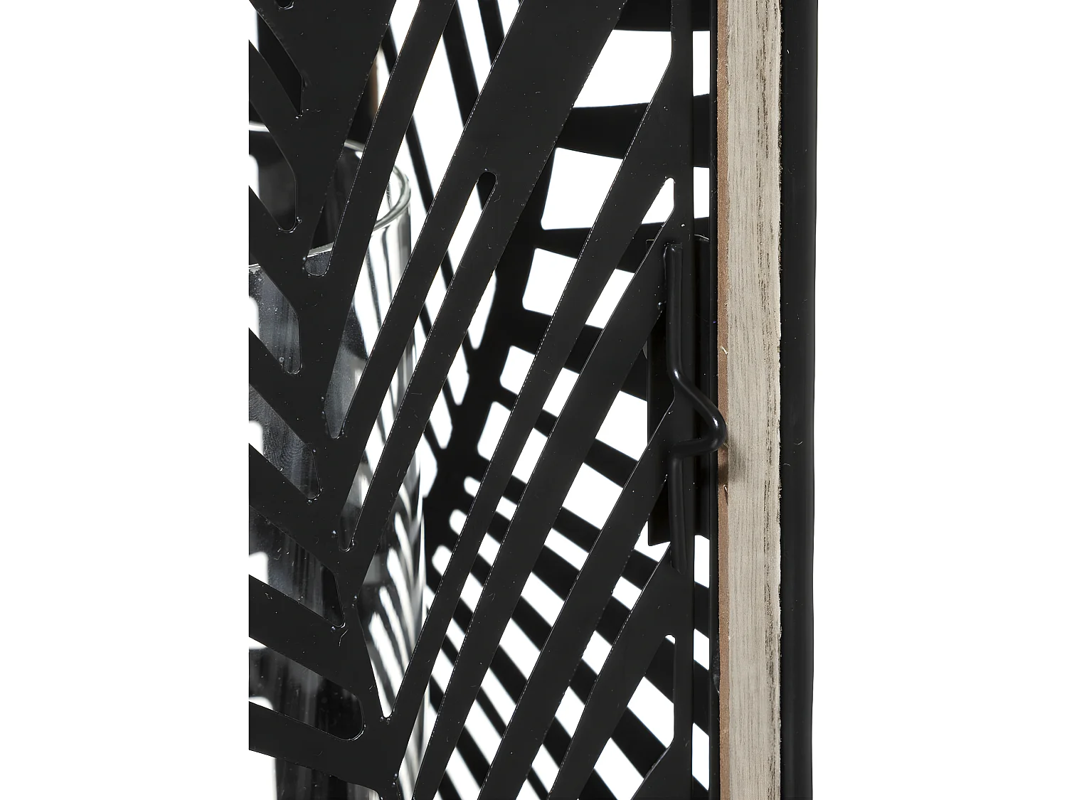 Lanterne en Métal Design "Feuillage" 38cm Noir