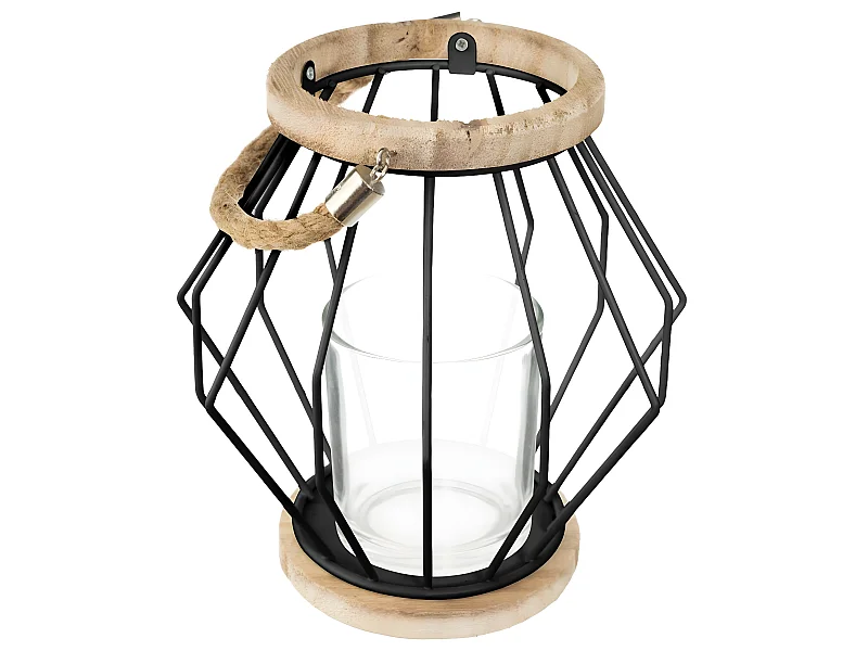 Lanterne à Suspendre en Métal "Aeros" 19cm Noir