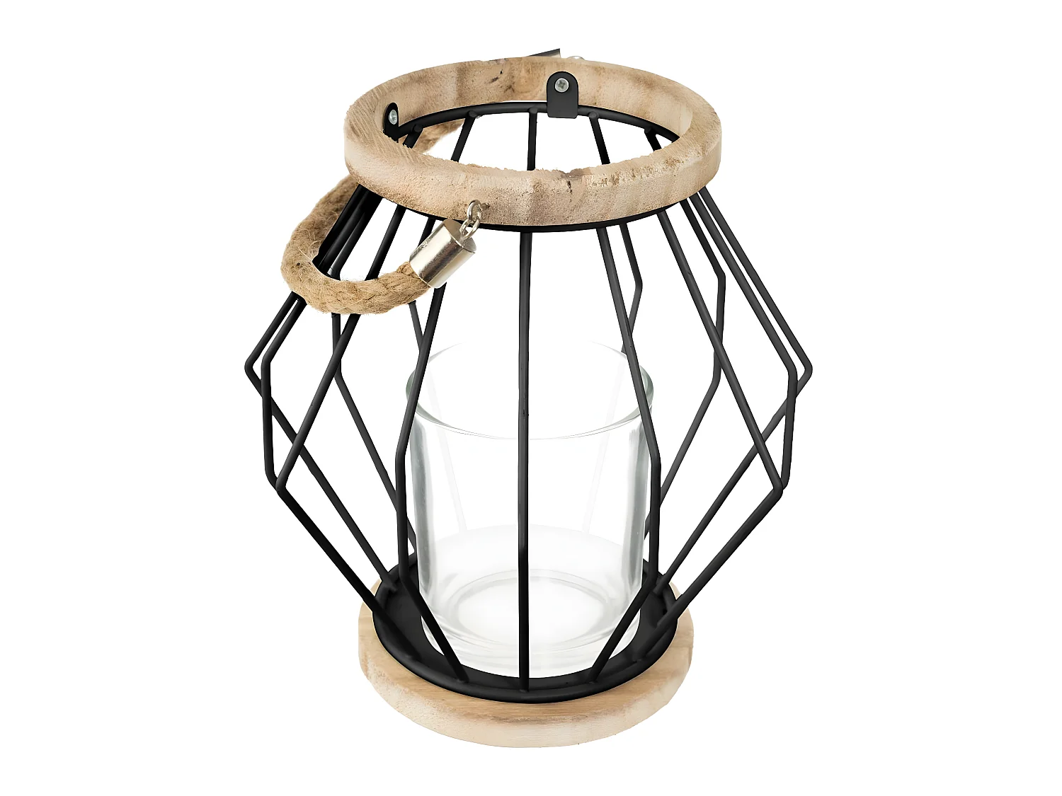 Lanterne à Suspendre en Métal "Aeros" 19cm Noir