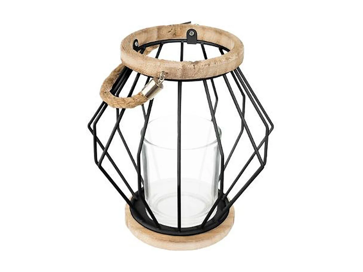 Lanterne à Suspendre en Métal "Aeros" 19cm Noir