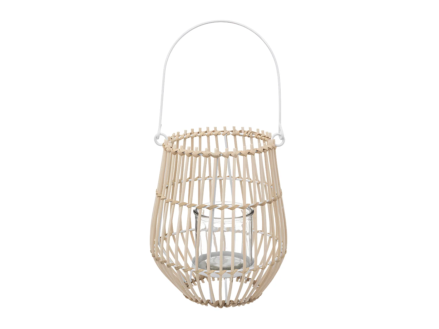 Lanterne Déco en Rotin "Malino" 21cm Beige