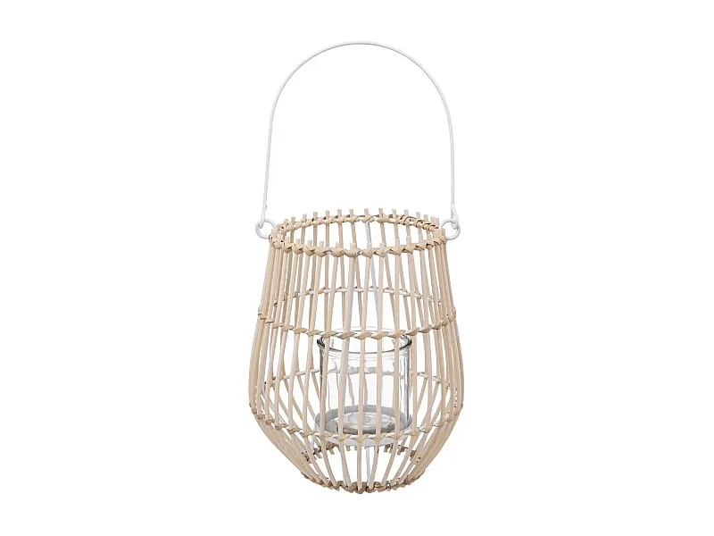 Lanterne Déco en Rotin "Malino" 21cm Beige