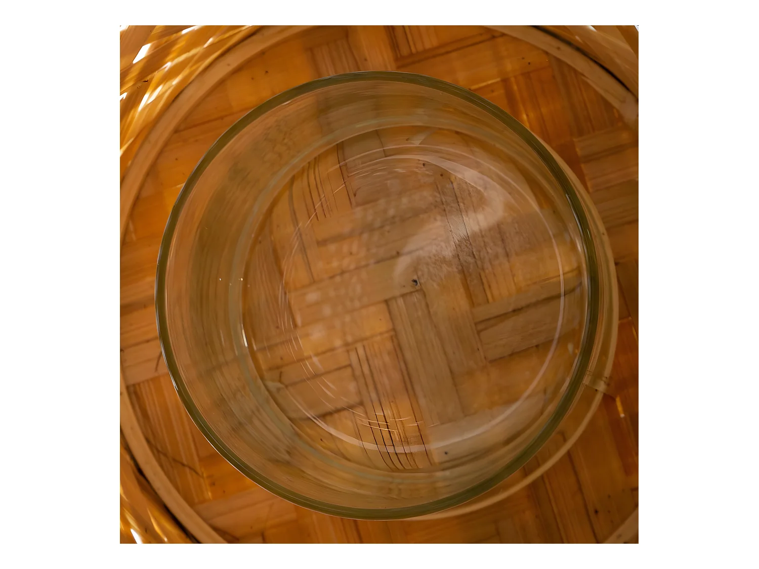 Lot de 3 Lanternes Bambou "Cross" 52cm Naturel