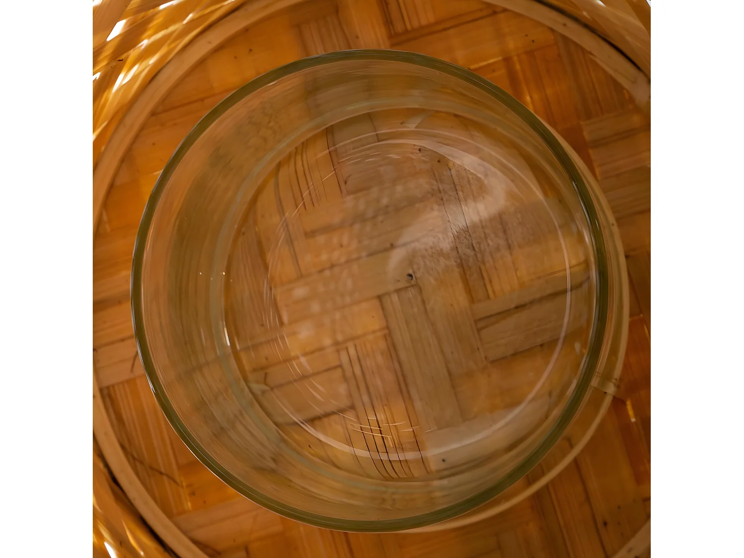 Lot de 3 Lanternes Bambou "Cross" 52cm Naturel