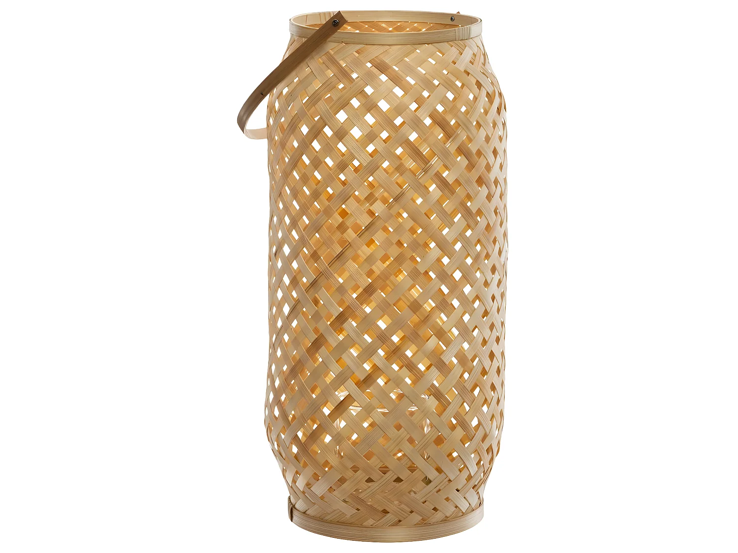 Lot de 3 Lanternes Bambou "Cross" 52cm Naturel