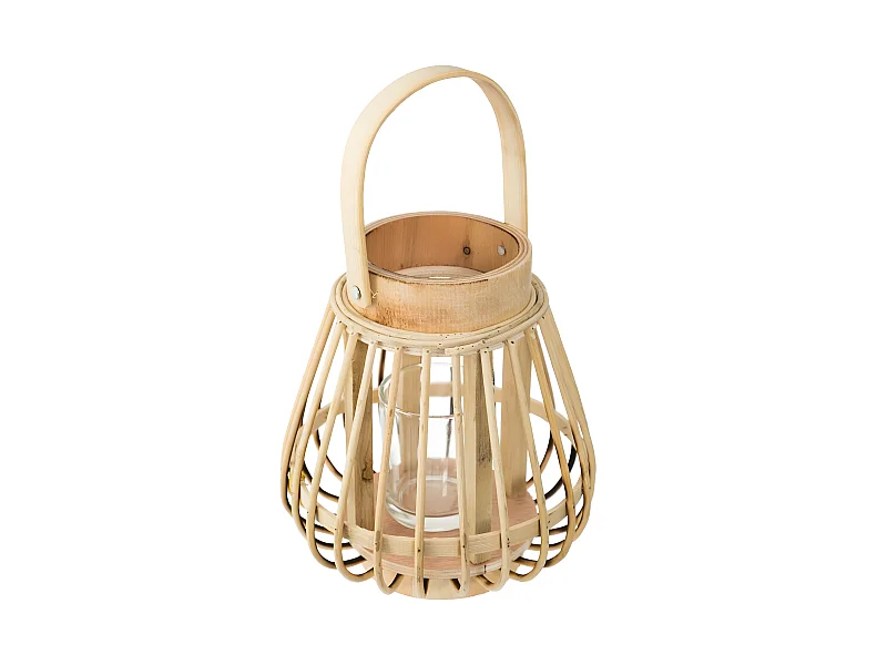 Lanterne en Bambou "Haite" 16cm Naturel