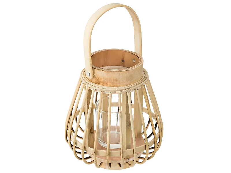 Lanterne en Bambou "Haite" 16cm Naturel