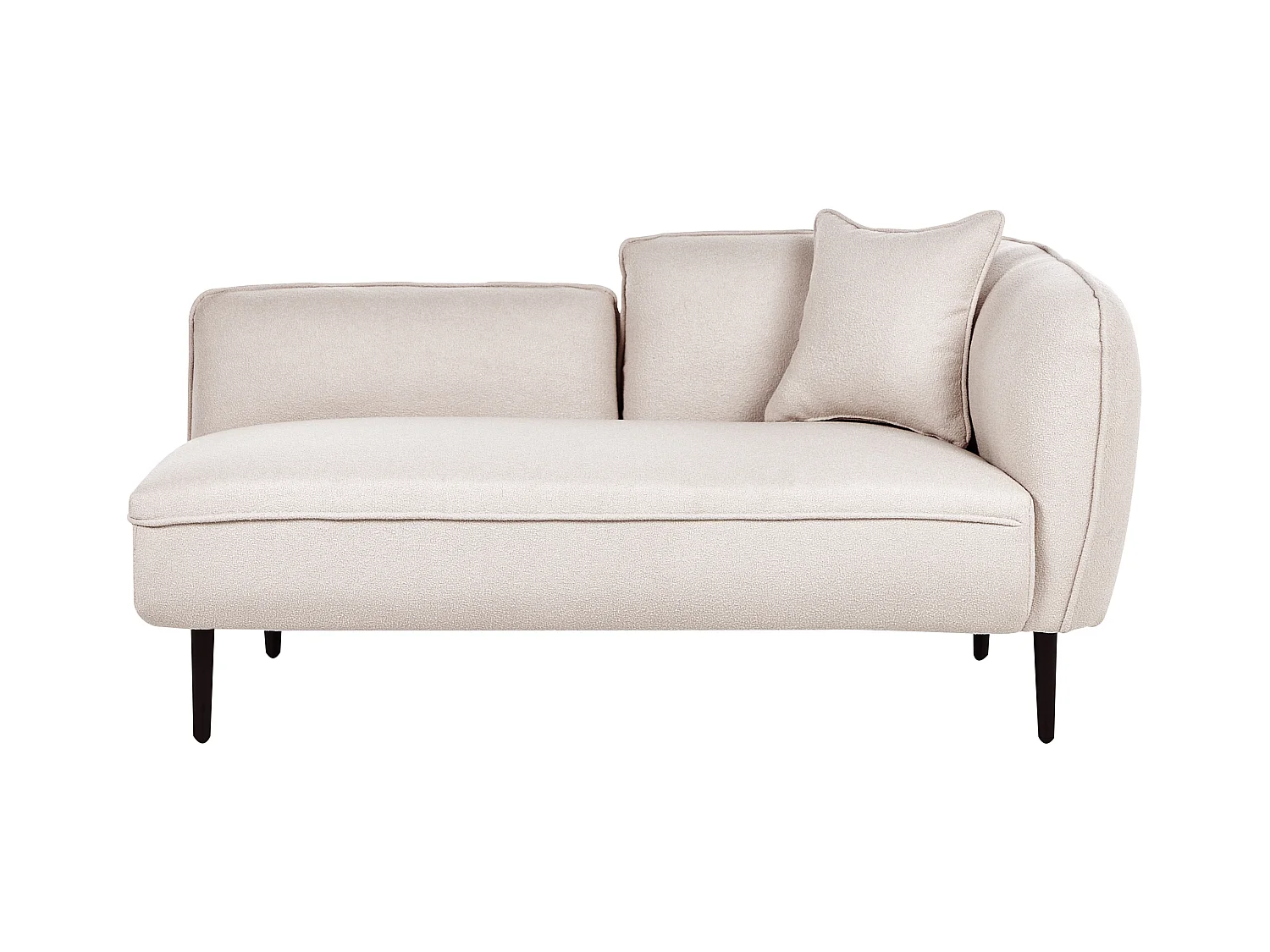 Chaiselongue Bouclé beige rechtsseitig mit Kissen Metallgestell Modern Chevannes