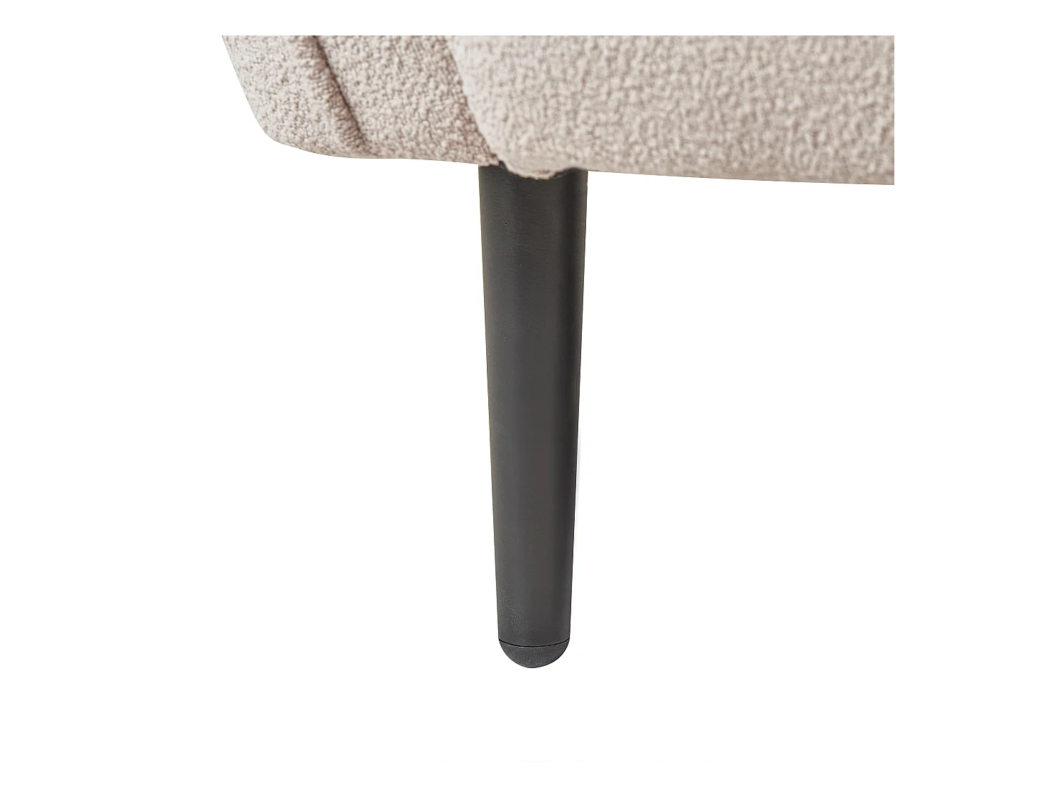 Chaiselongue Bouclé beige rechtsseitig mit Kissen Metallgestell Modern Chevannes