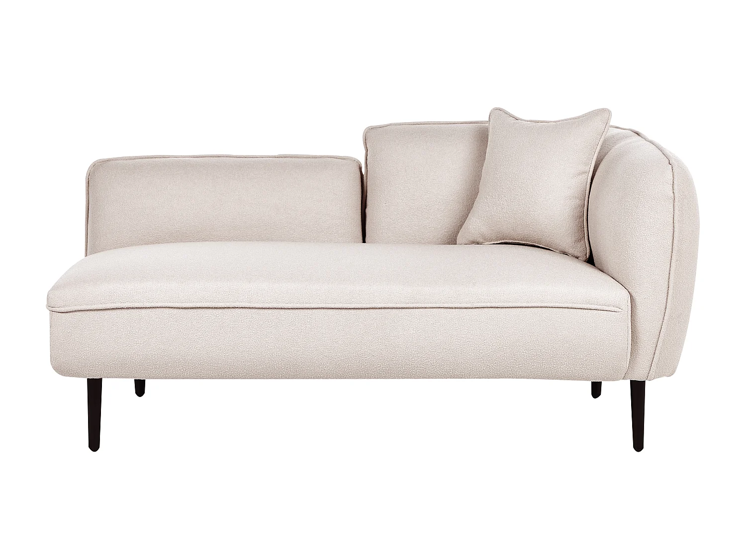 Chaise longue à direita CHEVANNES Bouclé Creme claro