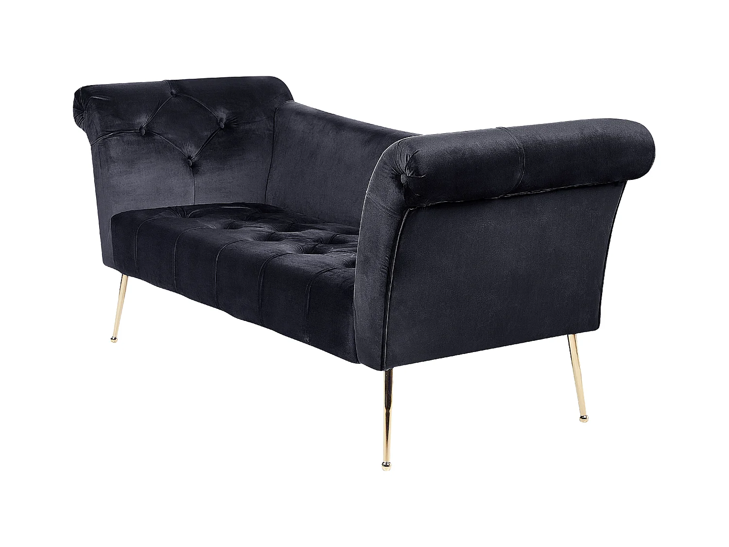 Chaise longue NANTILLY Veludo Preto
