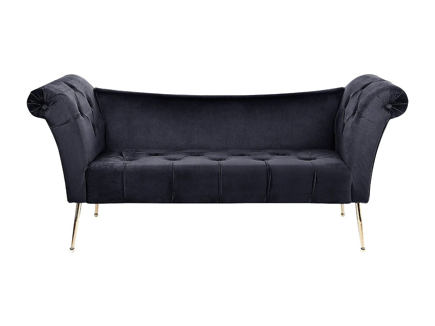 Chaise longue NANTILLY Fluweel Zwart