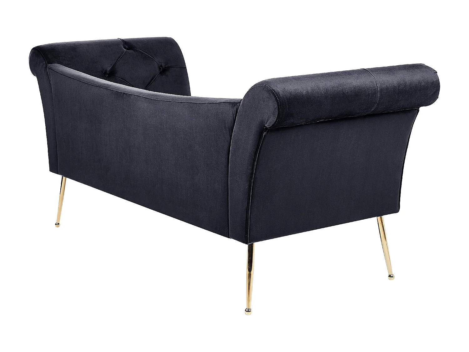 Chaise longue NANTILLY Fluweel Zwart