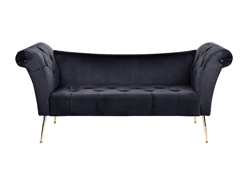Chaise longue NANTILLY Velours Noir