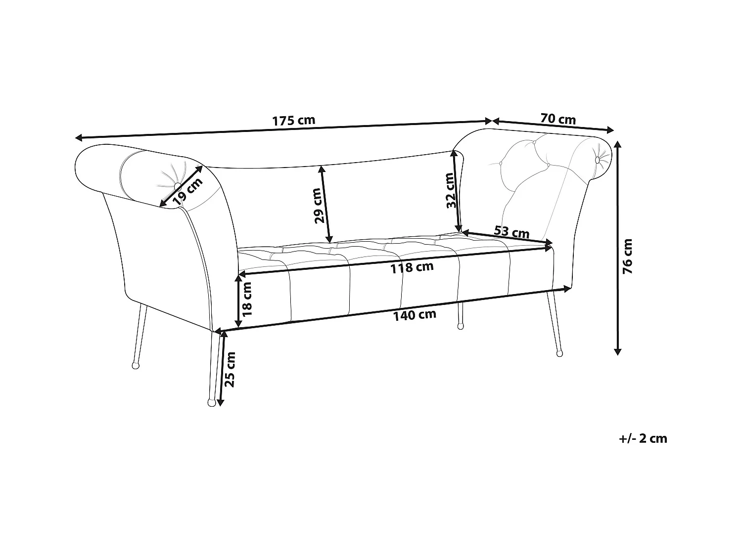 Chaise longue NANTILLY Fluweel Donkerrood