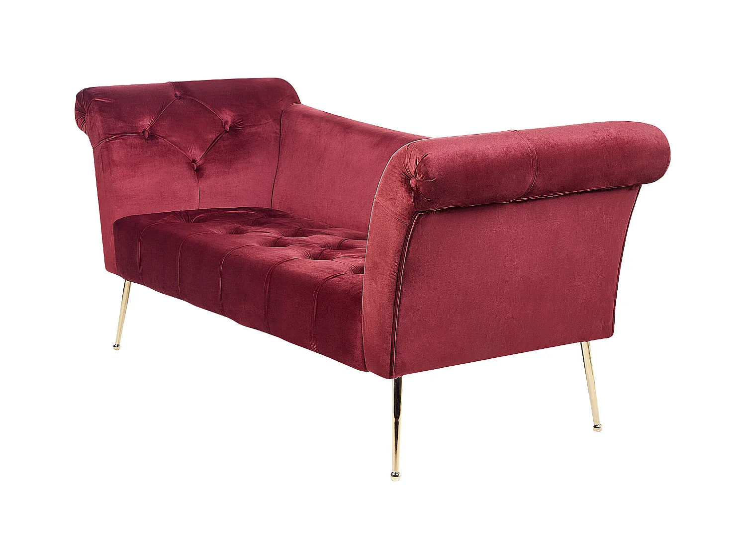 Chaise longue NANTILLY Fluweel Donkerrood